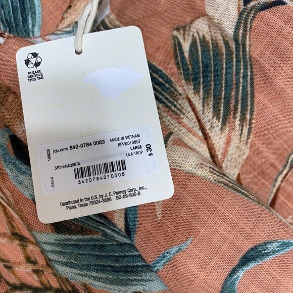 a.n.a Women's Lila Tropical Print With Shoulder Tie‎ Tank Top Size L NWT - Picture 8 of 11